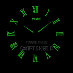 Roman Numeral Glow in Dark 3d Wall Clock 100-120 Cm