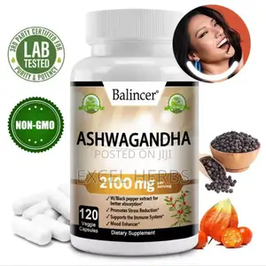 120 Capsules Organic Ashwagandha 2,100 Mg - Stress Relief