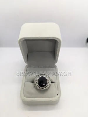Silver Black Stone Ring