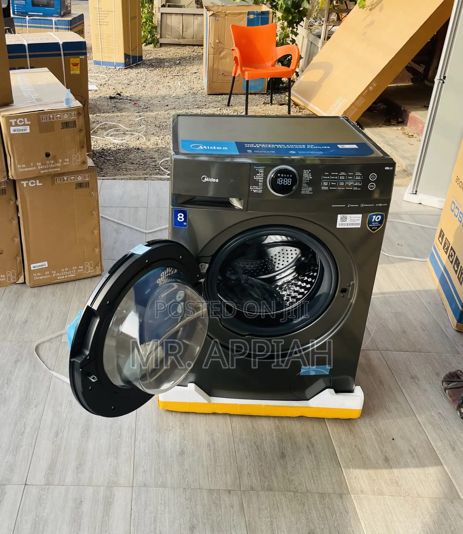 Quiet and Efficient Midea 8kg Front Load Washing Machine.