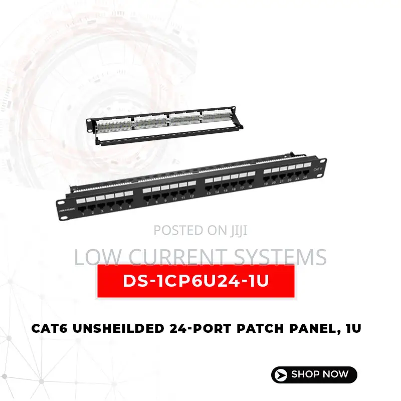 Hikvision CAT6 + Patch Panel 24 Port Gold Plated High Speed