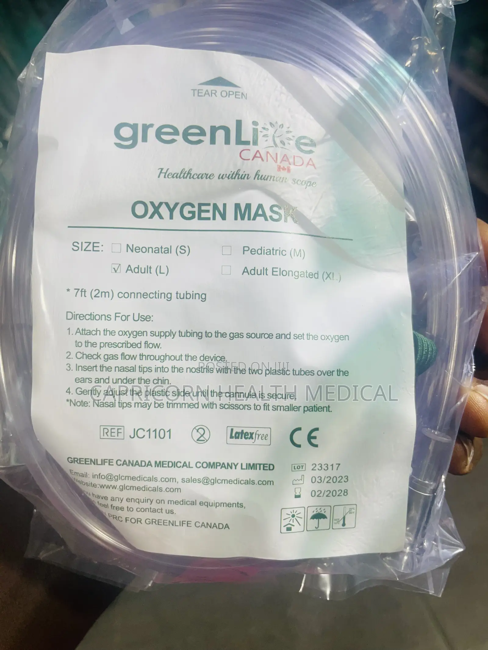 Oxygen Mask and Nasal Prongs