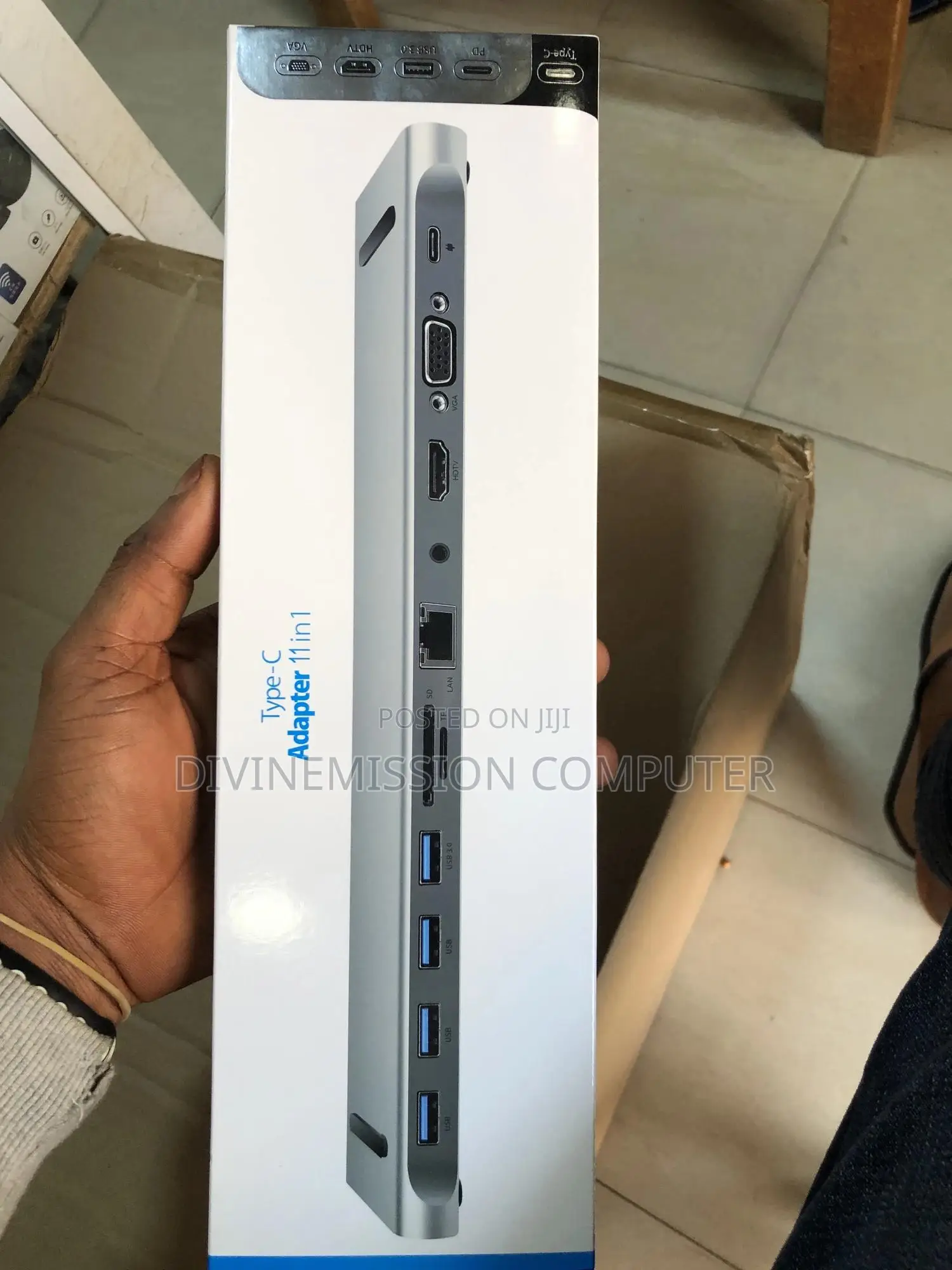 11 in One Type C Hub, Hdmi, VGA, 4 Usb Ports, Cat6, Type C,