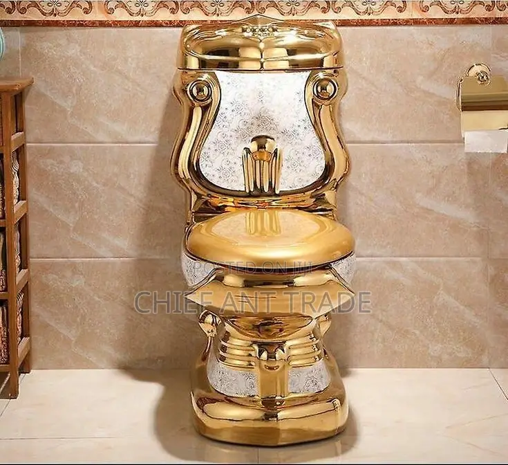 Golden Toilet Seat. Wc + Basin. Water Closet. Yt-10