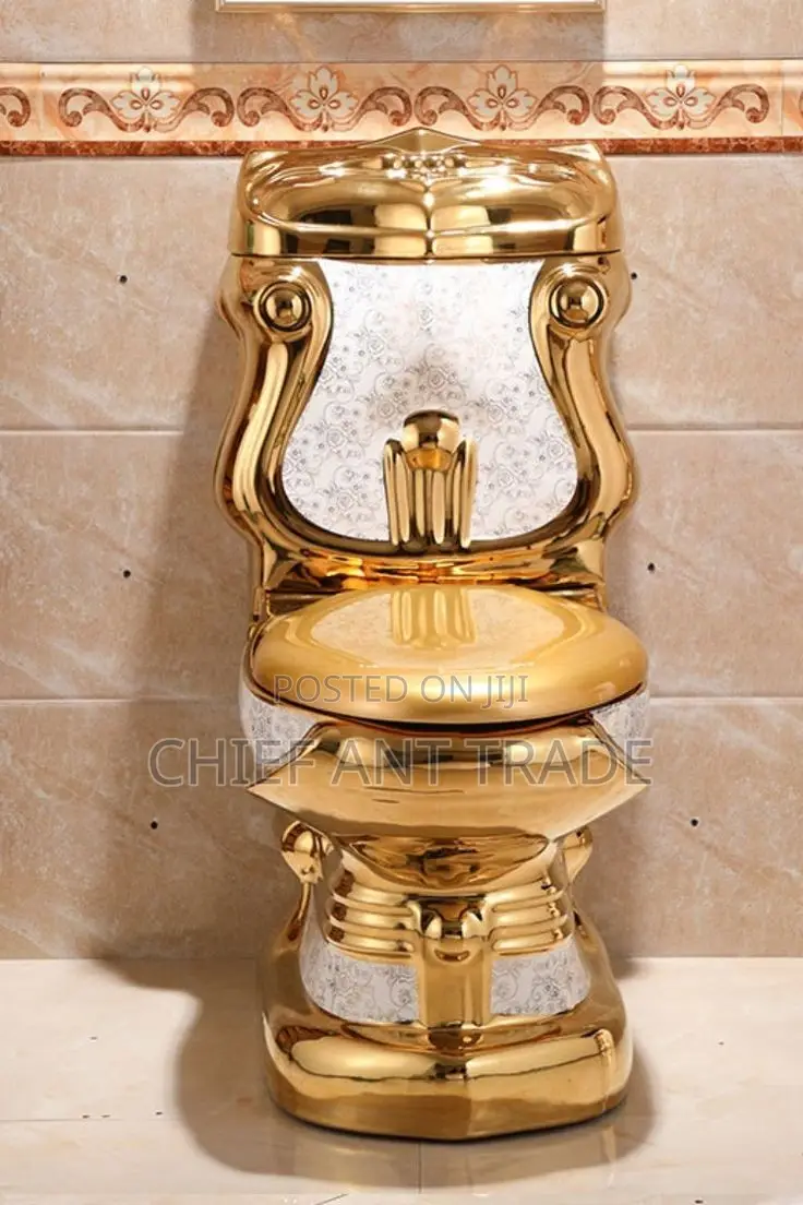 Golden Toilet Seat. Wc + Basin. Water Closet. Yt-10