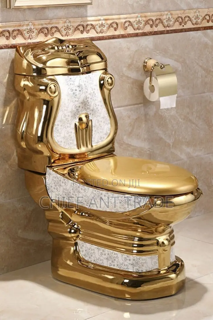 Golden Toilet Seat. Wc + Basin. Water Closet. Yt-10