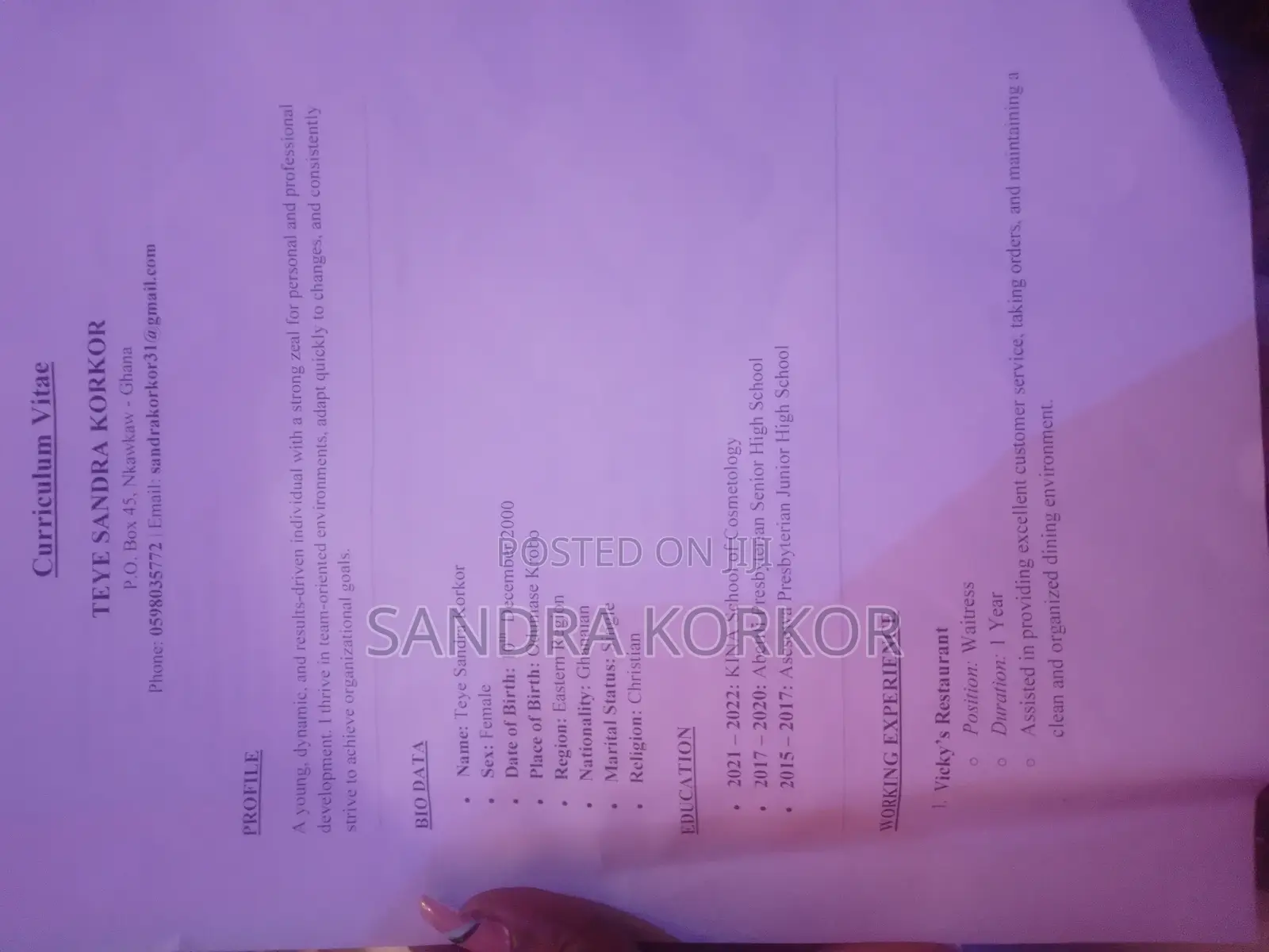 Personal Cv