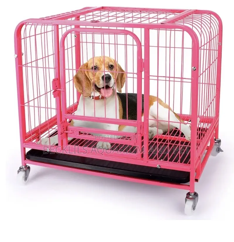 Pink Heavy Duty Dog Cage