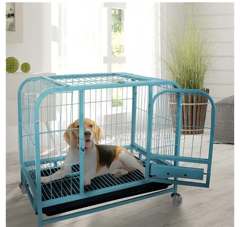 Blue Heavy Duty Metal Dog Cage