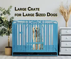 Blue Heavy Duty Metal Dog Cage