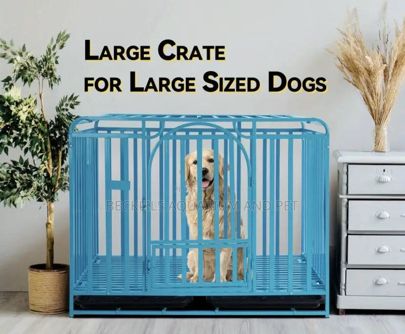 Blue Heavy Duty Metal Dog Cage