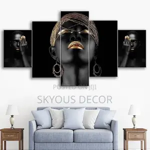 Black Girl Gold Wall Art Decor