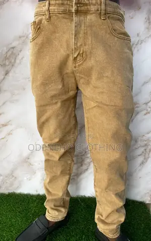 Khaki Coloured Jeans Trousers for Plus Size Men