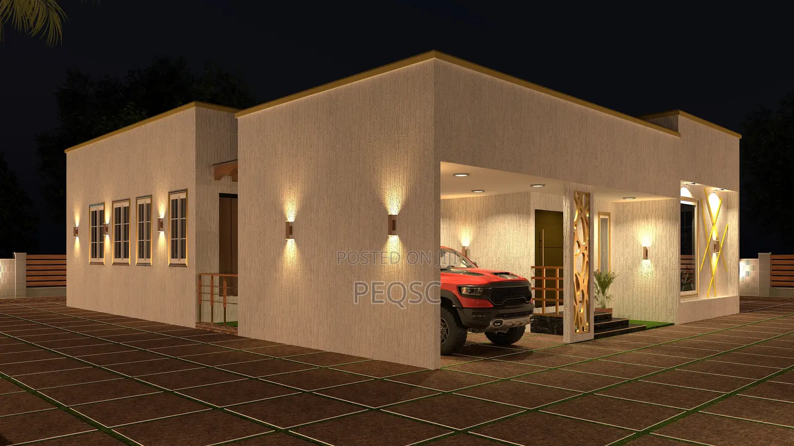 Modern 3-Bedroom Residence Design by Peqsc