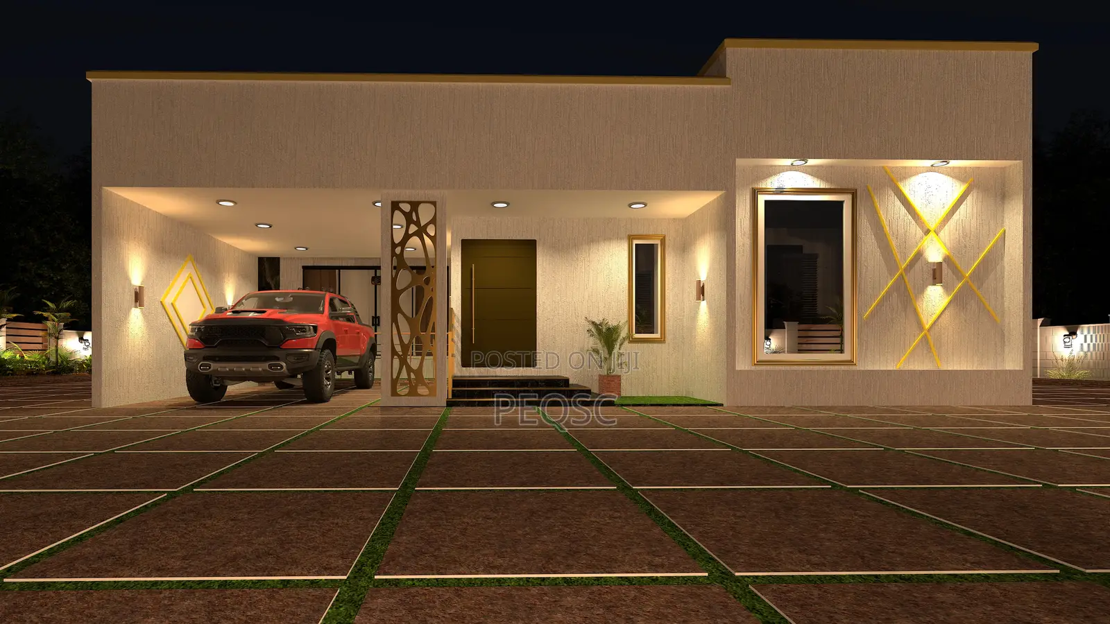 Modern 3-Bedroom Residence Design by Peqsc