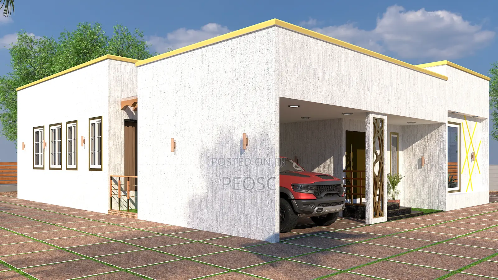 Modern 3-Bedroom Residence Design by Peqsc