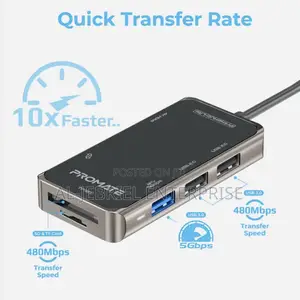 Quick Transfer Promate Primehub-Lite Multi-Port Usb-C Hub