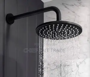 Black Shower Arm / Shower Head. 9"