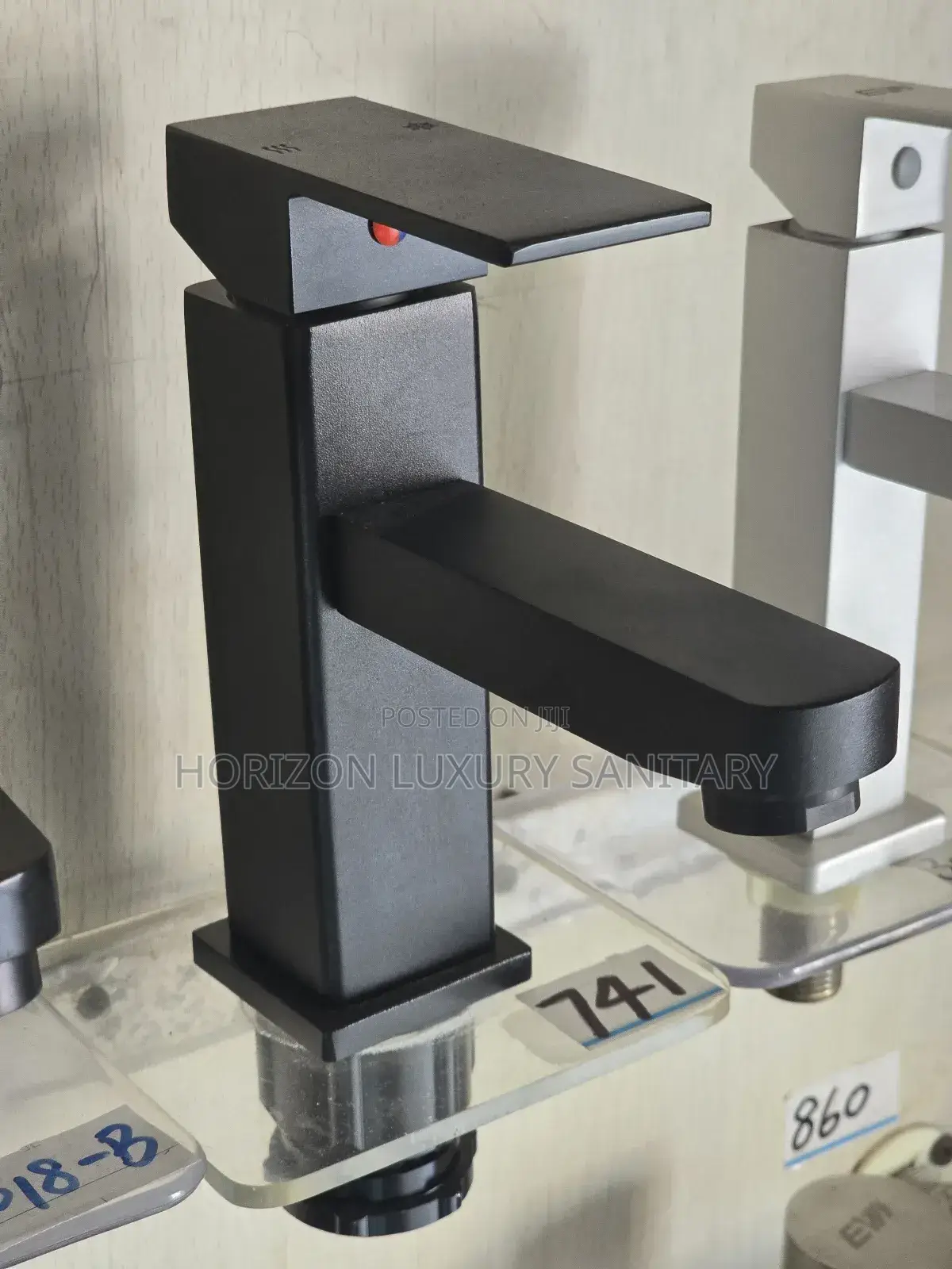 Black Square Basin Tap Hot and Cold Faucet Mixer