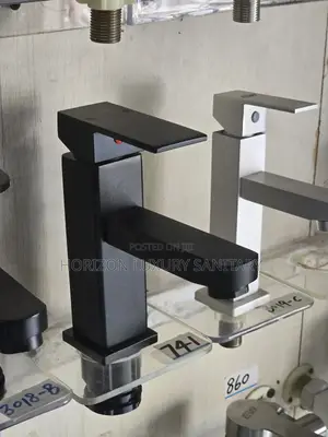 Black Square Basin Tap Hot and Cold Faucet Mixer