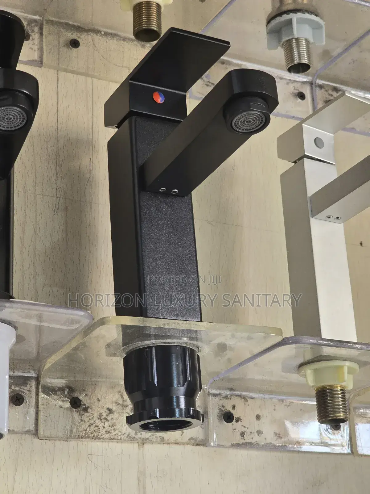 Black Square Basin Tap Hot and Cold Faucet Mixer