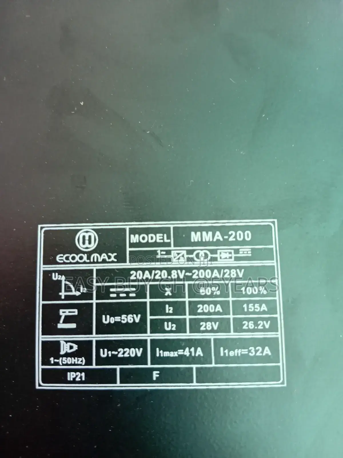 Ecool Max Inverter Welding Machine MMA 200 With Cooling Fan
