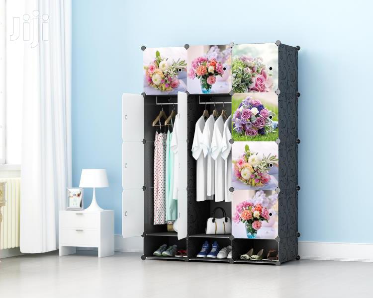 12 Cubes Plastic Wardrobe With Shoe Rack