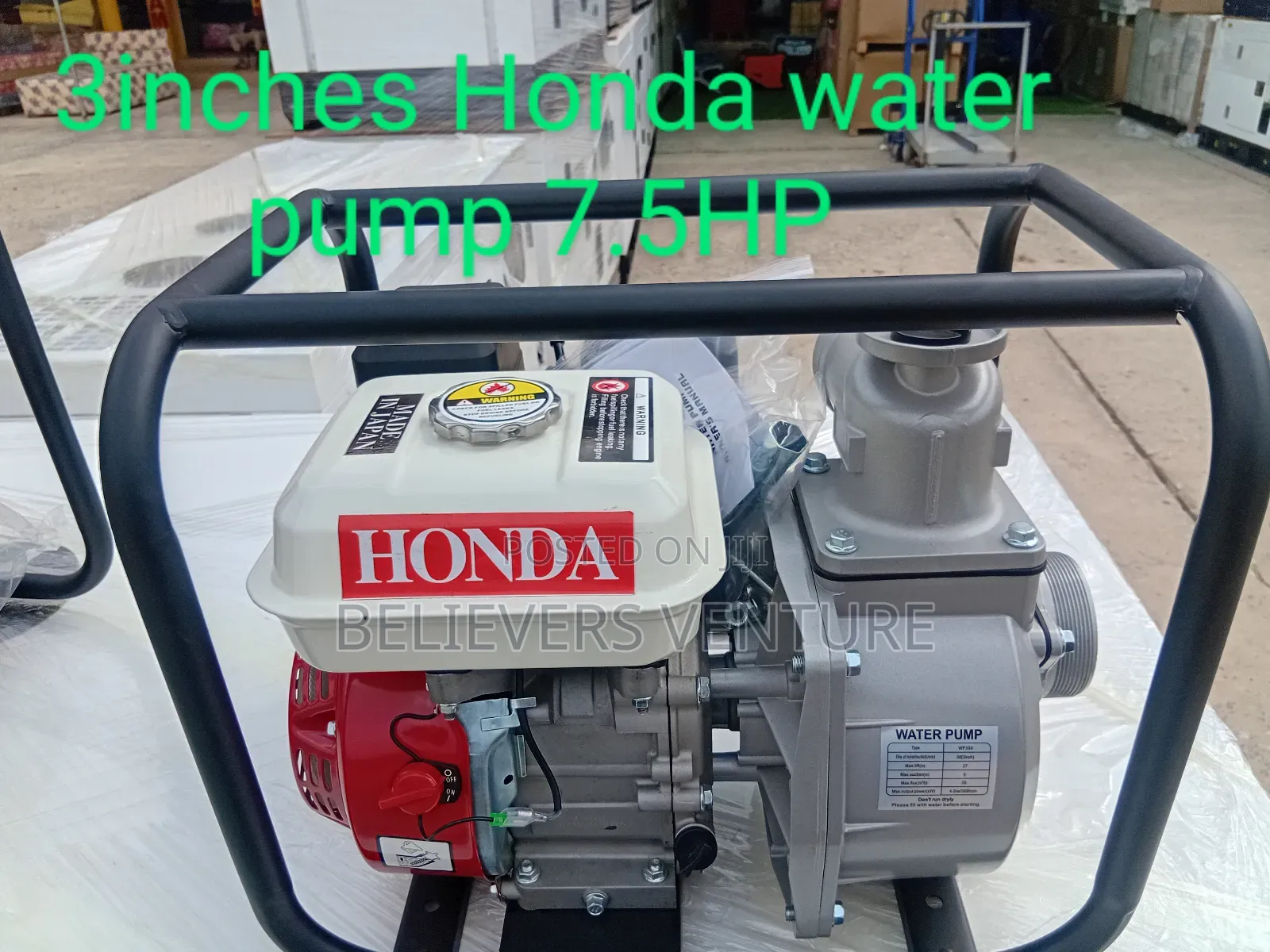Durable 3inches Water Pump 7.5HP Honda Generator Petrol