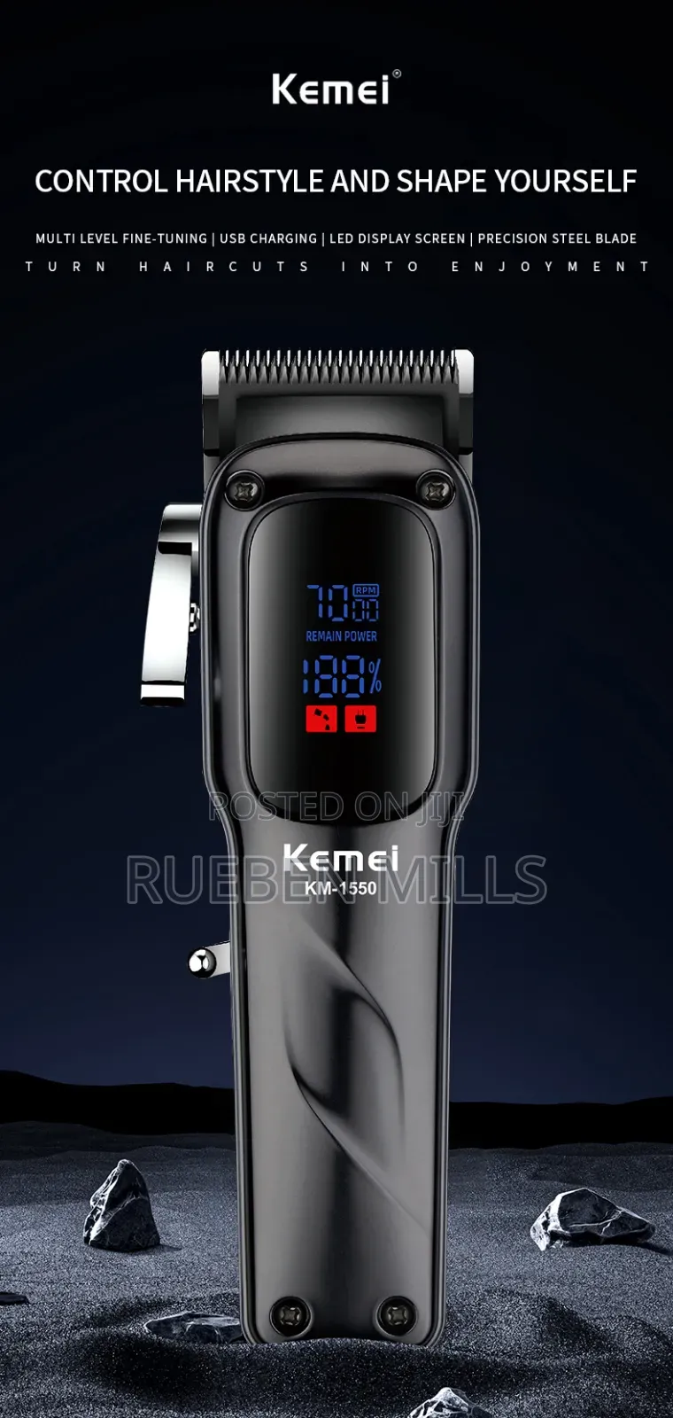Rechargeable USB Interface Hair Cutting Barbering Machine