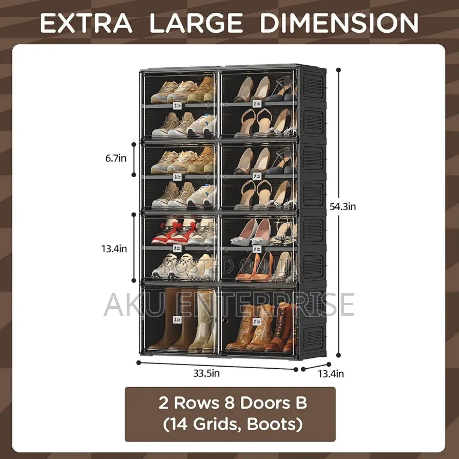Foldable Shoe Organizer for Closet, Shoe Storage With Door
