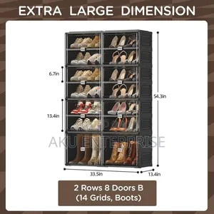 Foldable Shoe Organizer for Closet, Shoe Storage With Door
