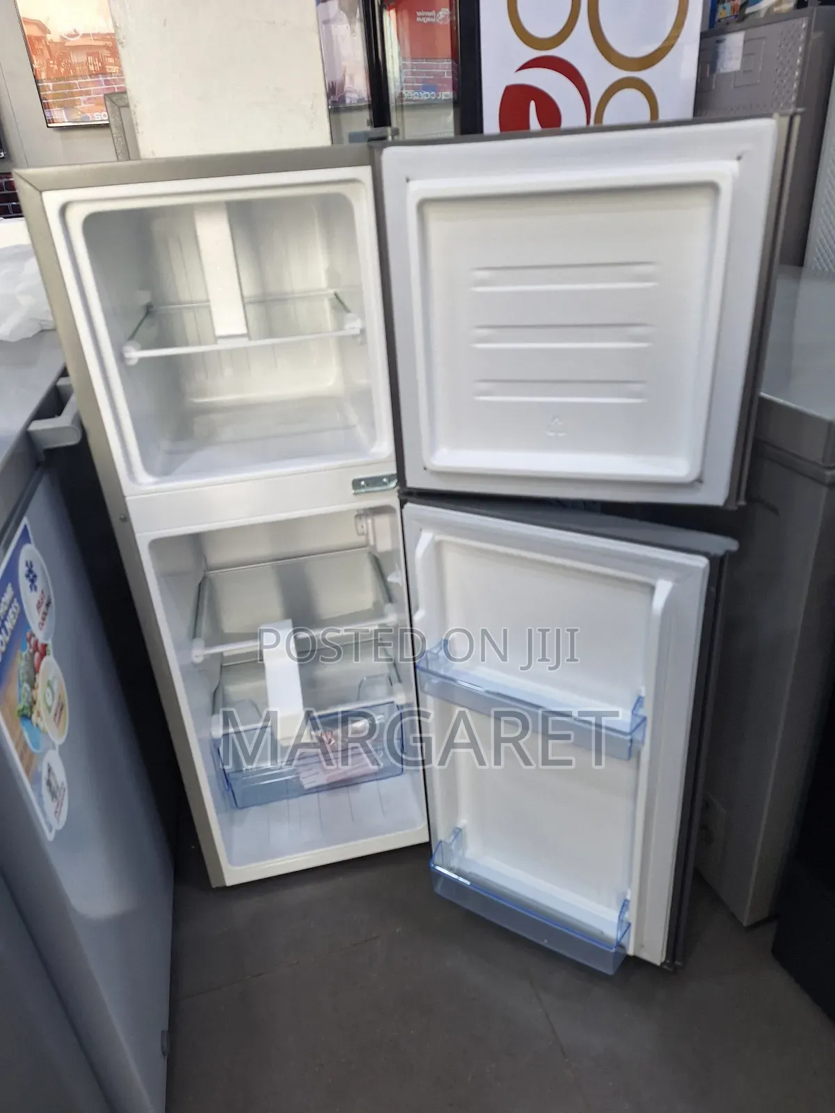 Gray Color Nasco Double Door Fridge Stainless