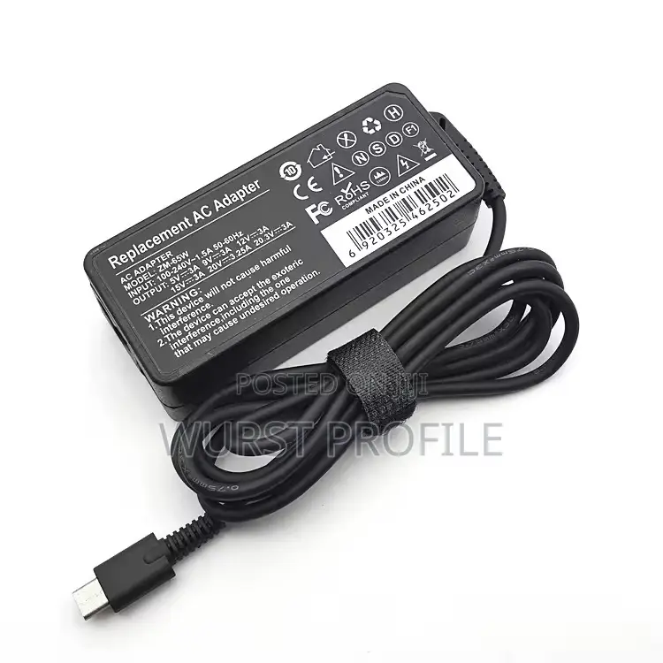 Lenovo Type C Charger 20v ,3.25a ,15v 3v ,9v 2a,5v 2a 65w