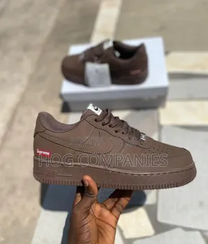Nike] Supreme X Air Force 1 Low Baroque Brown Sneakers