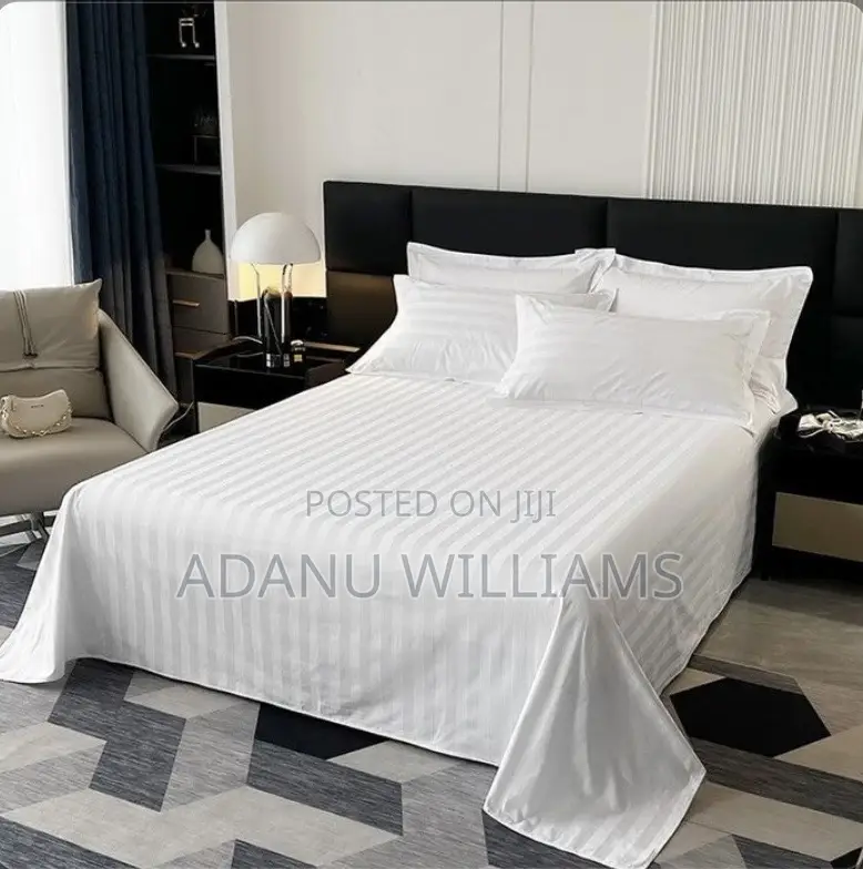 Luxury Striped Cotton Bedsheet Set 6pcs(Comes in Diff Colors