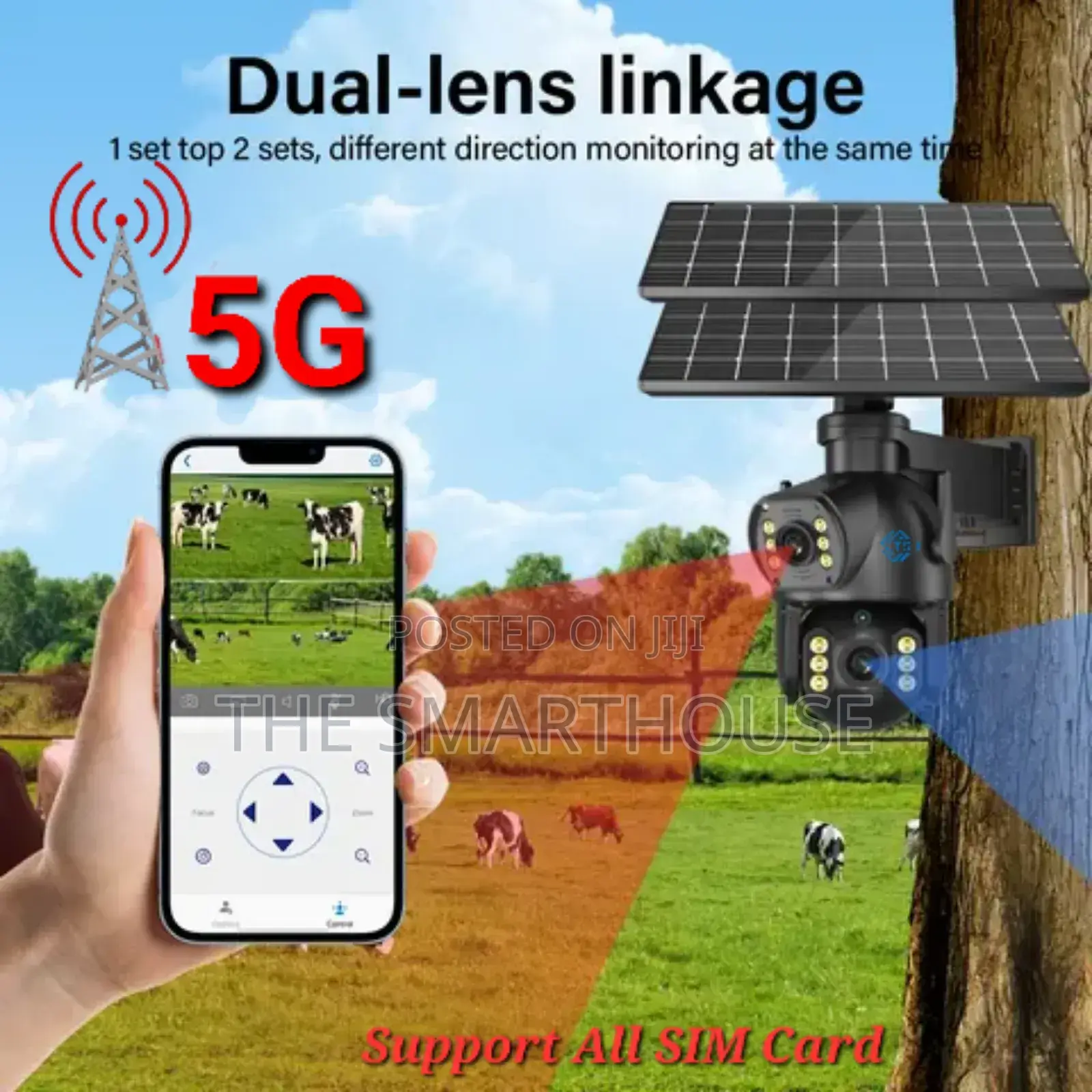 Smart 5g Solar Dual CCTV Camera (Support All Sim Card)