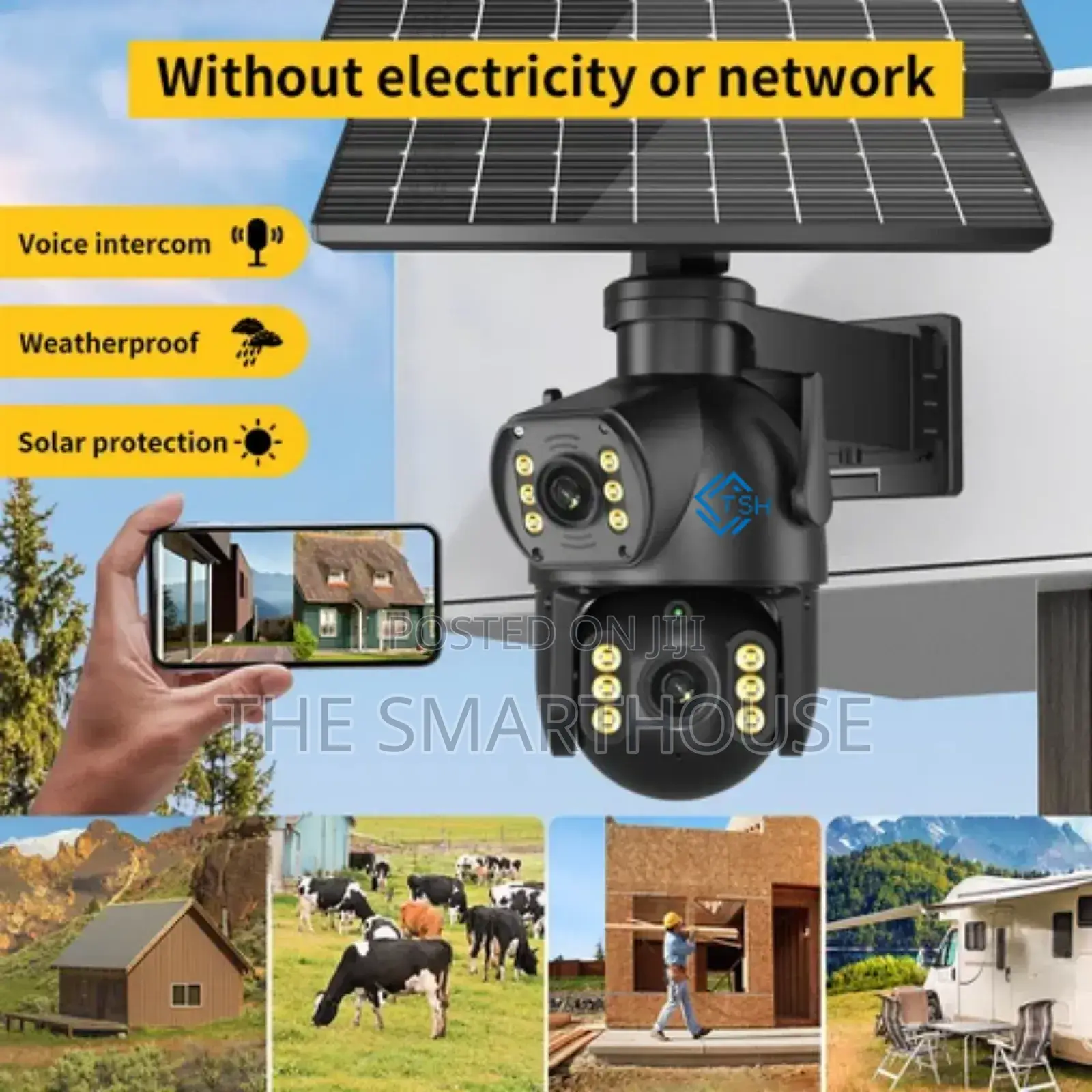 Smart 5g Solar Dual CCTV Camera (Support All Sim Card)