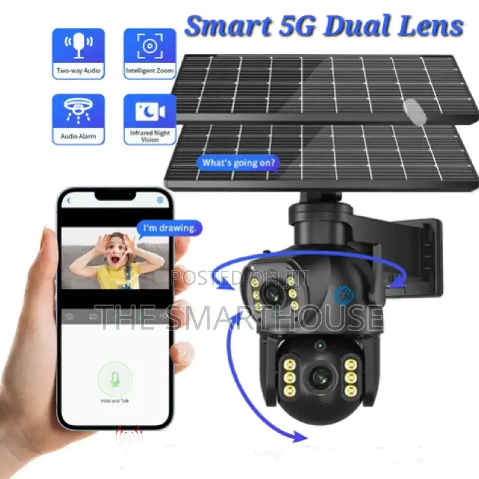 Smart 5g Solar Dual CCTV Camera (Support All Sim Card)