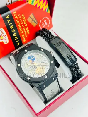 Hublot Men's Watch Bracelet Gift Set Package Box +Chocolate