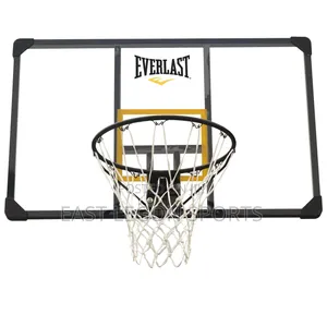 Glass Everlast Basketball Backboard and Hoop With Net
