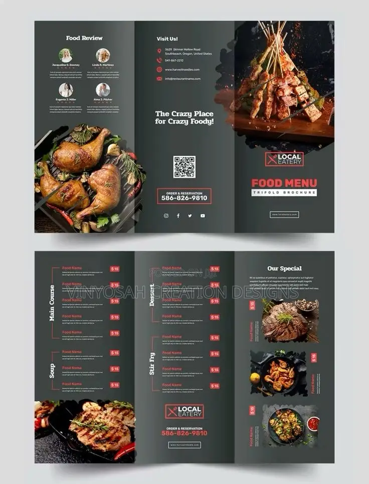 Three Folds Flyer Design With Printing
