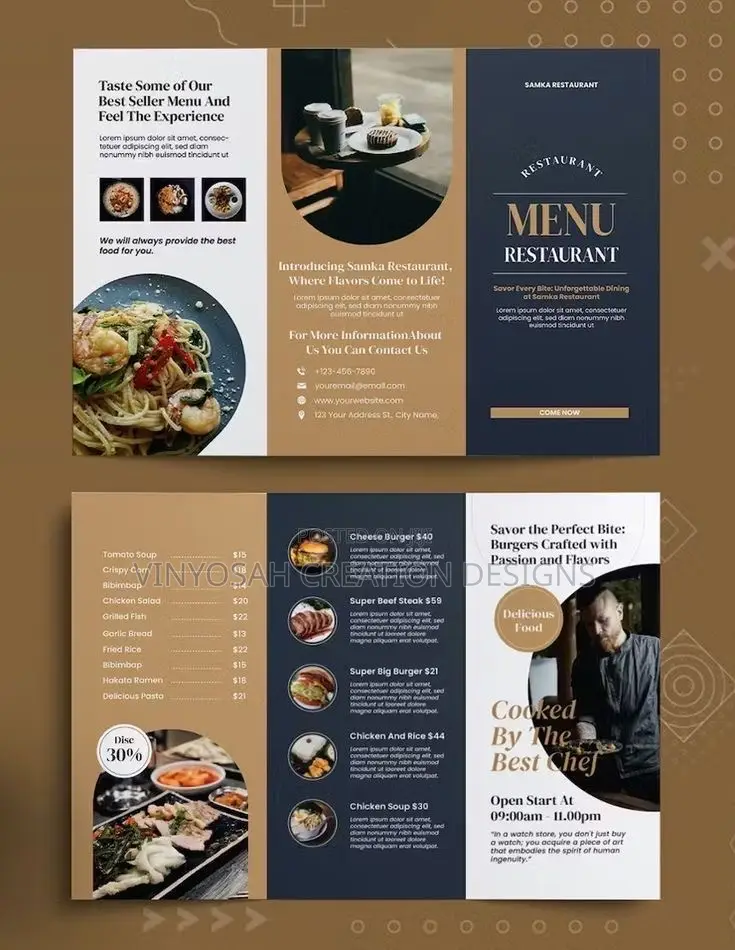 Three Folds Flyer Design With Printing
