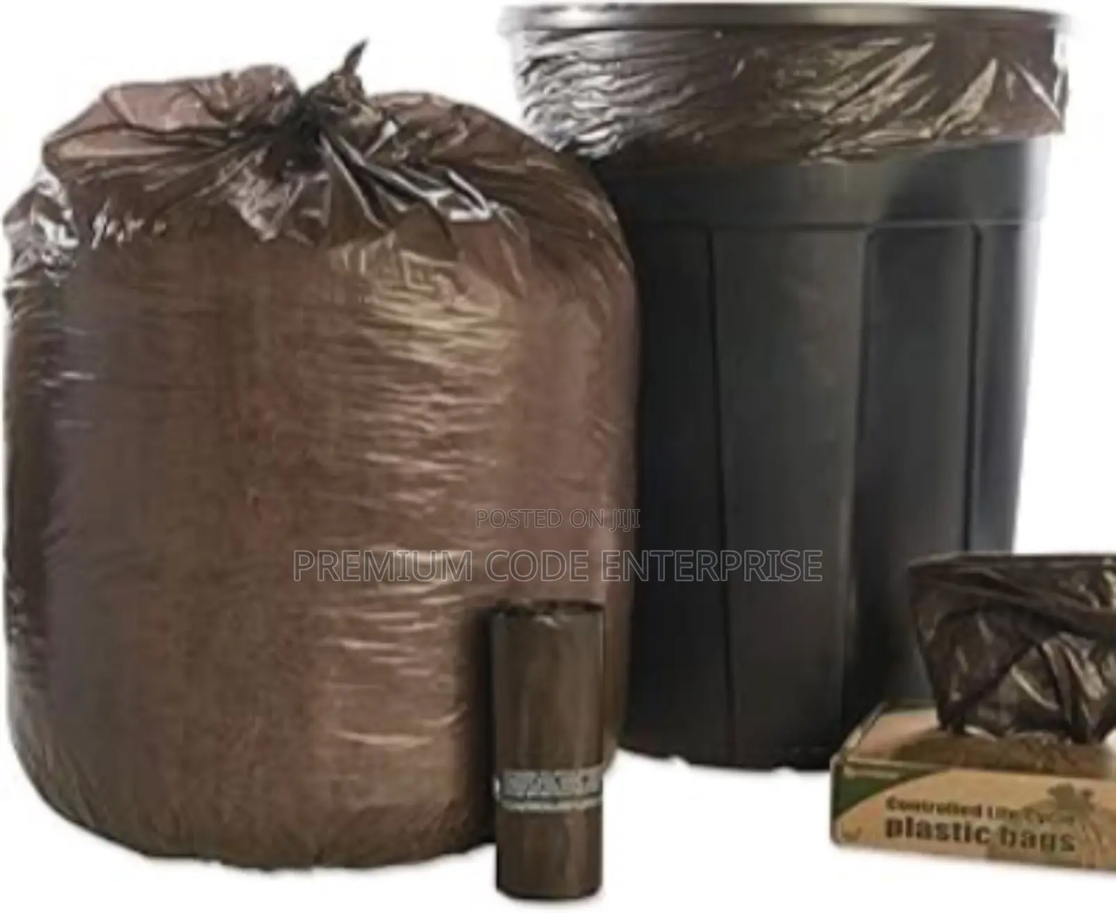 Trash Bag 40 Liters - Brown, 180 Pieces