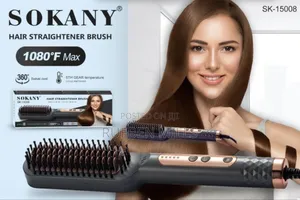 Professional Black Sokany SK-15008 Hair Straightener Brush