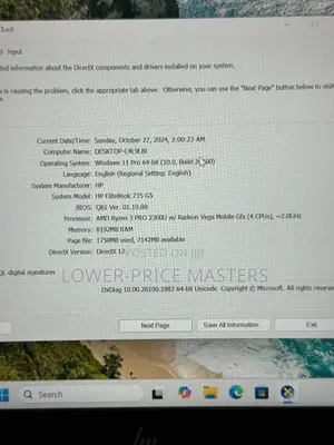 New Laptop HP EliteBook 735 G5 8GB AMD Ryzen 3 SSD 256GB