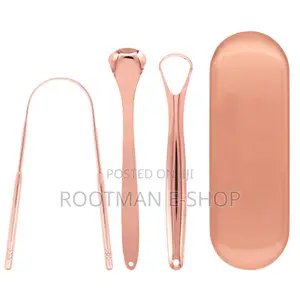 Tongue Scraper Cleaner - 4 Items in a Pack- Rose Gold