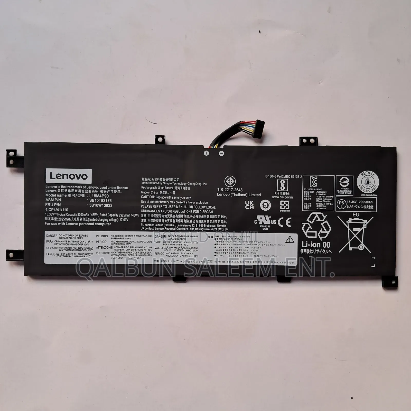 Lenovo L18M4P90 Battery for Thinkpad L13 Yoga 1st 2nd Gen