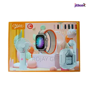 D96 Plus Smart Watch With Mini Fan, Airpod Combo Pack
- Pink