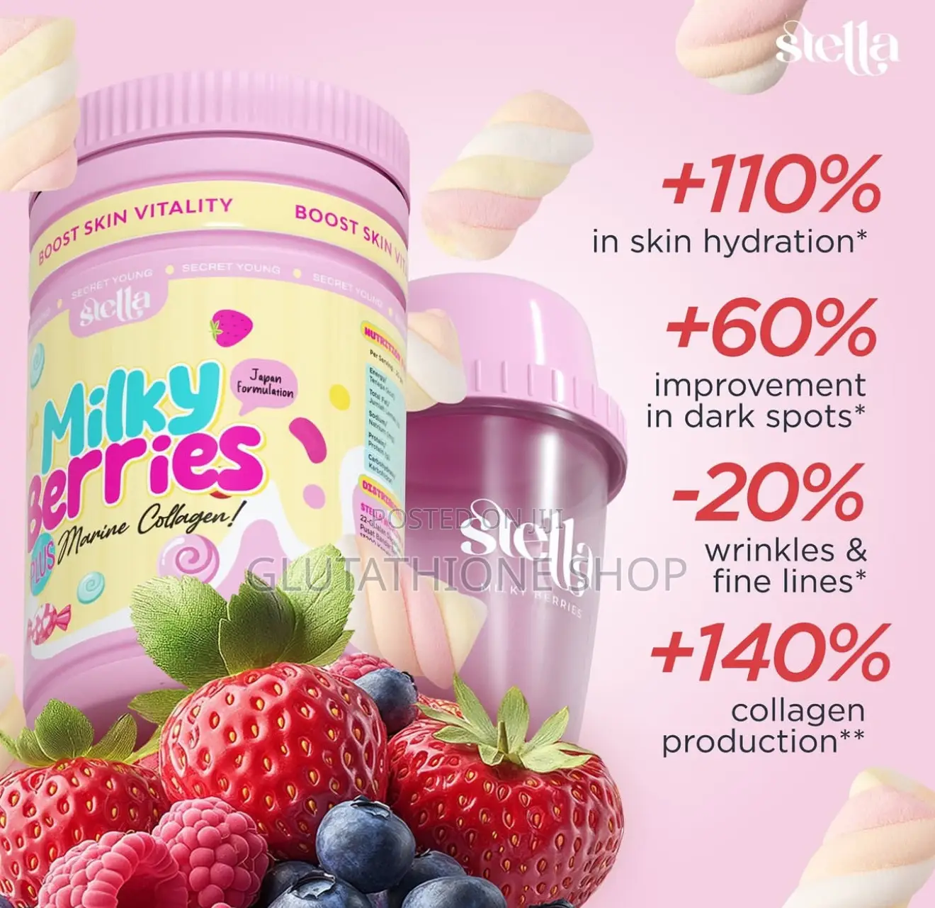 Stella Milky Berries Skin Whitening Glowing Supplement