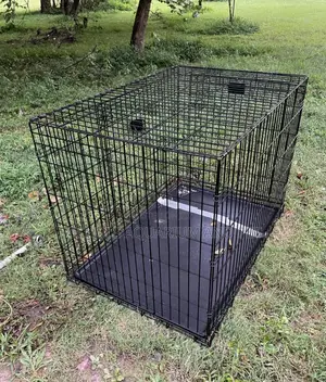 Large Metallic Black Dog Cage